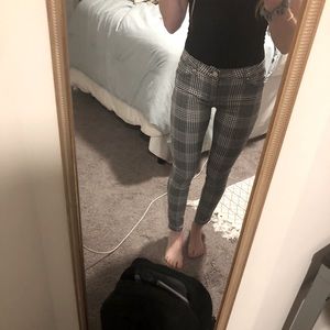 Plaid skinny jeans